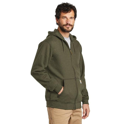 Carhartt Men's Big & Tall Midweight Zip Front Hooded Sweatshirt K122, Moss, XL Tall
