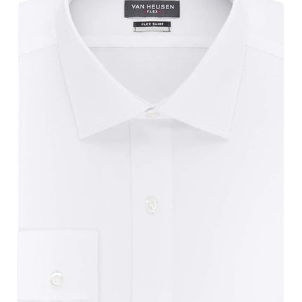 Van Heusen Men's Fit Dress Shirt Flex Collar Stretch Solid (Big and Tall), White, 18" Neck 35"-36" Sleeve