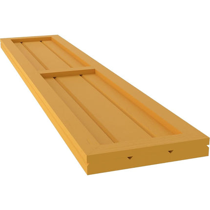 Ekena Millwork ARW101BF311X33TUH Americraft Three Exterior Real Wood Two Equal Panel Framed Board-n-Batten Shutters (Per Pair), 10 1/2"W x 33"H, Turmeric