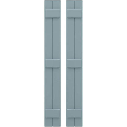 Ekena Millwork ARW401BB207X38SBH Americraft Two 3 Exterior Real Wood Joined Board-n-Batten Shutters (Per Pair), 7"W x 38"H, Peaceful Blue