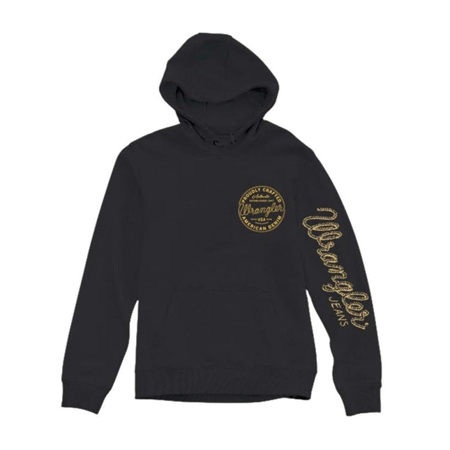 Wrangler Men's Graphic Hoodie Black L, Black, Larg