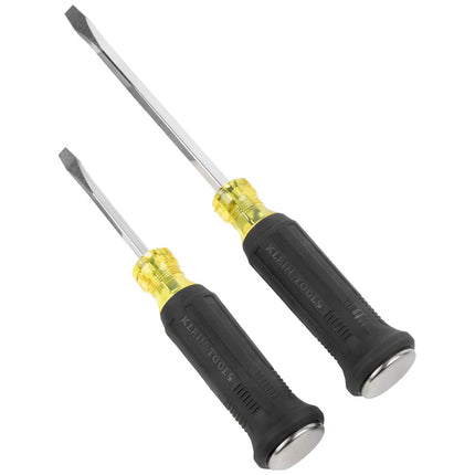 Klein Tools 85442DD Screwdriver Set, Demolition Driver, 1/4-Inch and 5/16-Inch Keystone Tips with Plated Metal Strike Cap, 2-Piece