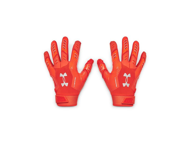 Under Armour Men's F9 Nitro Football Gloves, (860) Dark Orange/Phoenix Fire/Metallic Silver, X-Large
