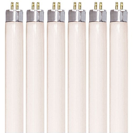KOR (Paquete de 6) F8T5/WW - Fluorescente T5 3000K Blanco Cálido - 8 Vatios - Bombillas de Luz de 12" de Larga Duración