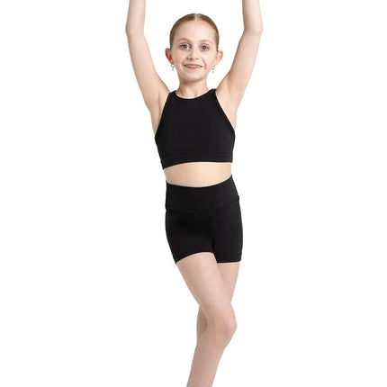 Capezio High Waisted Short - Girls, Black, Large