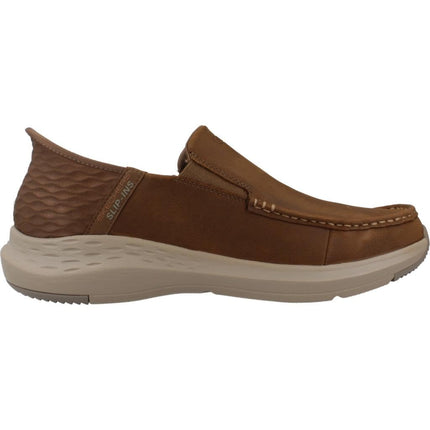 Skechers USA Mens Parson - Oswin Slip-in Moccasin, Dsrt, 14 Wide US
