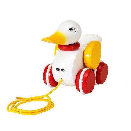 BRIO Duck Pull Along Toddler Toys for Ages 12 Months Up (Kids 1 Year Old)