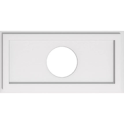 24"W x 12"H x 6"ID x 8 1/4"C x 1"P Rectangle Architectural Grade PVC Contemporary Ceiling Medallion