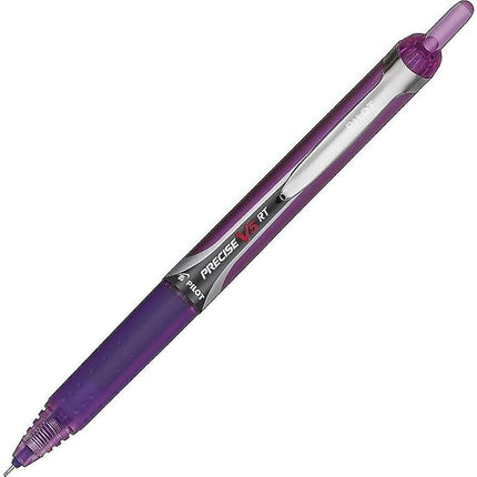 Pilot Precise V5 RT Refillable & Retractable Liquid Ink Rolling Ball Pens, Extra Fine Point (0.5mm) Purple Ink, 12-Pack (26066)