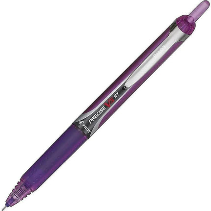 Pilot Precise V5 RT Refillable & Retractable Liquid Ink Rolling Ball Pens, Extra Fine Point (0.5mm) Purple Ink, 12-Pack (26066)