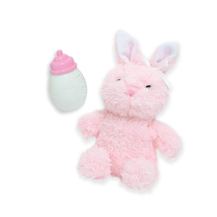 JC Toys - La Baby Coffret de Voyage | Poupée Bébé de 28 cm au corps souple et d'apparence caucasienne | Lavable | Jolie tenue, biberon, tétine et lapin en peluche | Pour enfants de 12 mois et plus, Rose