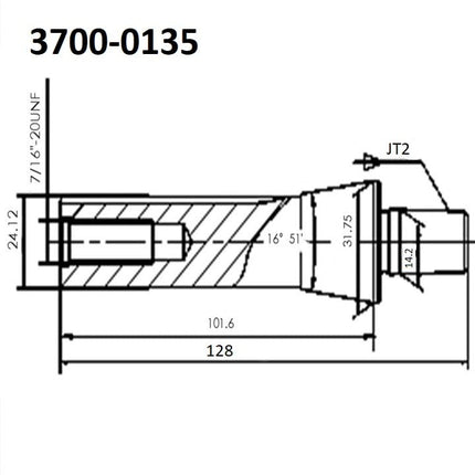 HHIP 9999-0010 3/8" JT2 Drill Chuck with R8 Arbor