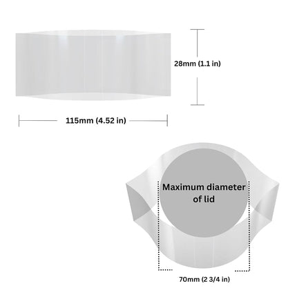 Tamper Seal Heat Shrink Neck Wrap Bands Perforated for Sealing Bottles [Many Different Sizes] (Pack of 250), Plastic, C) Pack of 1,000 (Clear), 115 x 28 Fits 2 1/2-2 3/4 [63mm - 70mm]