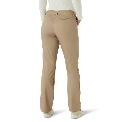 Lee Women's Wrinkle Free Relaxed Fit Straight Leg Pant, Flax, 8 Long