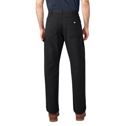 Dickies Pantalón vaquero de pato para hombre, talla grande, ajuste relajado, color negro, 46x32
