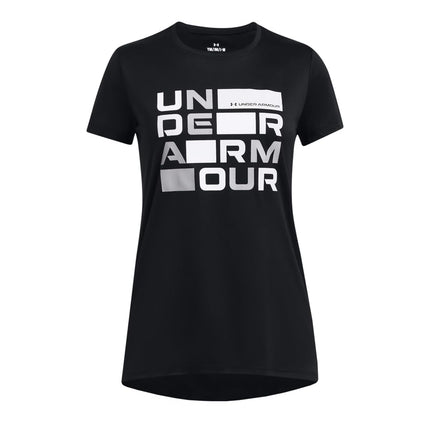 Under Armour girls Tech Block Logo Short Sleeve T 