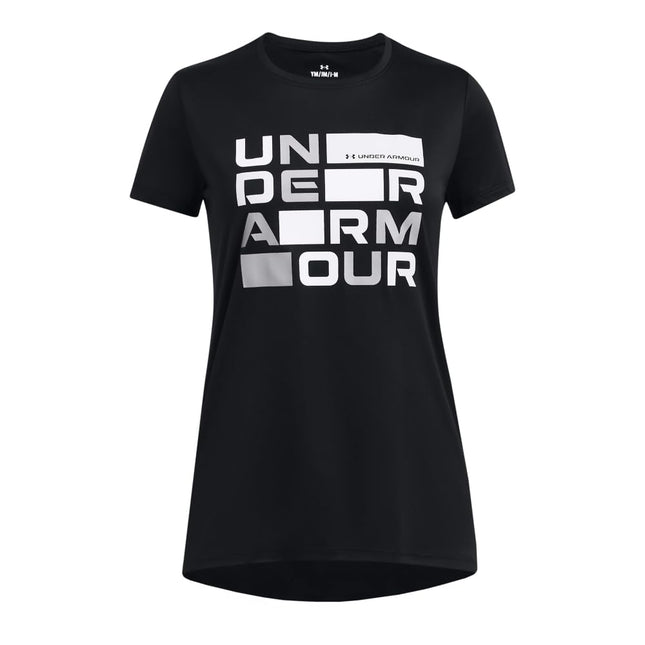 Under Armour girls Tech Block Logo Short Sleeve T 