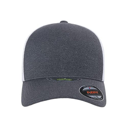 Flexfit Melange Unipanel Trucker Cap, Melange Dark Grey/White, S-M