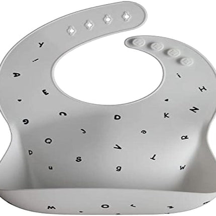mushie Silicone Bib, White Letters, One Size, 2500216