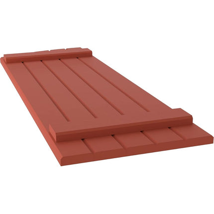 Ekena Millwork ARW101BE518X39CLH Americraft Five 2 Exterior Real Wood Joined Board-n-Batten Shutters w/Elliptical Top (Per Pair), 17 1/2"W x 39"H, Colorful Leaves