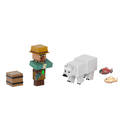 Mattel Minecraft Figuras de Acción y Accesorios Paquetes de 2, Escala de 3.25 Pulgadas con Diseño Pixelado, Set de Juguetes Coleccionables (Los Personajes Pueden Variar)