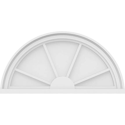 Ekena Millwork 26"W x 13"H x 2"P Half Round 4 Spoke Architectural Grade PVC Pediment