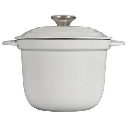 Le Creuset Enameled Cast Iron Rice Pot with Lid & Stoneware Insert, 2.25 qt., White