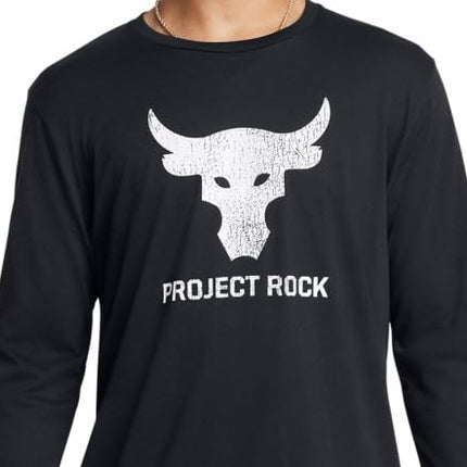 Under Armour Men's Project Rock Brahma Bull Long Sleeve, (003) Black / White / White, Medium