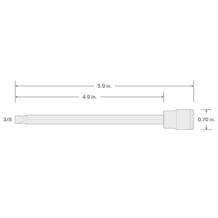 TEKTON Vaso de punta ranurada de 3/8 pulgadas de accionamiento x 3/8 pulgadas de largo | SHB10404