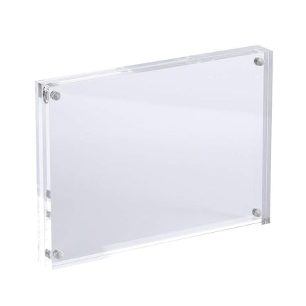 AMEITECH 5x7 Acrylic Photo Frame, Magnetic Picture Frames, 10 + 10MM Thickness Stand in Desk Table, Clear (5 Pack)