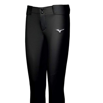 Mizuno Girls Belted Stretch Softball Pant, Black, Youth L