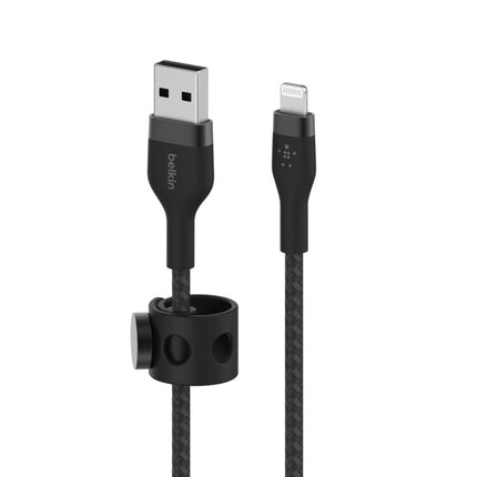Belkin BoostCharge Pro Flex Braided USB Type A to Lightning Cable (1M/3.3FT), MFi Certified Charging Cable for iPhone 14/14 Plus, 13, 12, Pro, Max, Mini, SE, iPad and More - Black