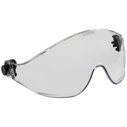 Klein Tools VISORCLR Clear Visor for Hard Hat and Safety Helmet, Low Profile, Impact Rated, Anti Fog, Scratch Resistant, Flip-Up, UV Protection