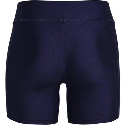 Under Armour Mallas cortas HeatGear Armour Mid Rise Middy para mujer, Midnight Navy (410)/White, XL