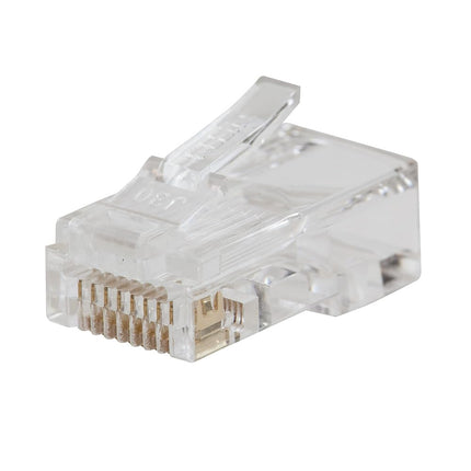 Klein Tools VDV826-729 Pass-Thru Modular Data Plugs, RJ45-CAT6, 10-Pack, Gold Plated, Power Over Ethernet-FCC-UL-RoHS Compliant, for Solid or Stranded Cable