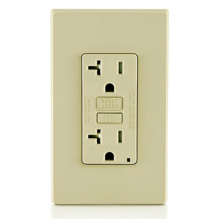 Leviton Weather Resistant GFCI Receptacle, Self-Test, 20 Amp, 125 Volt Feed-through, GFWT2-I, Ivory