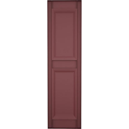 Ekena Millwork Lifetime Vinyl LP2S12X03100WN Standard Two Equal Panel Vinyls, Raised Panel Vinyl Shutters, w/Installation Shutter-Lok's & Matching Screws (Per Pair), 12'W x 31'H, Wineberry