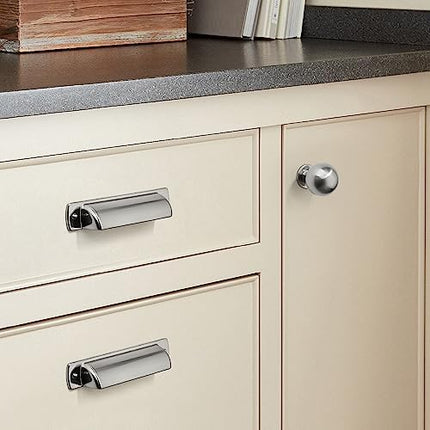 CABDM 10 Pack 1-1/4 Inch Solid Brushed Nickel Cabinet Knobs Large Heavy Duty Drawer Knobs Kitchen Cabinet Hardware Vintage Ball Knobs Pulls for Drawers.