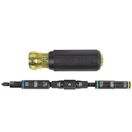 Klein Tools 32528HD KNECT 10-in-1 Impact-Rated Driver, Multi-Bit Screwdriver/Nut Driver with Deep-Well Flip Socket Sizes for Plumbing and HVAC