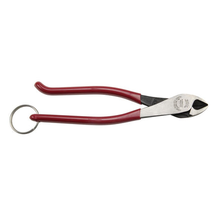 Klein Tools D248-9STT Pliers, Ironworker's Diagonal Cutting Pliers with High-Leverage Design ad Split Ring for Tethering, 8-Inch