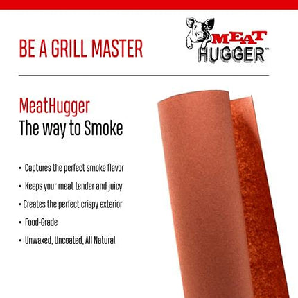 Meat Hugger - Pink Butcher Paper Dispenser Box (24 Inch by 225 Feet Roll) - Heavy Duty Unwaxed Unbleached Food Grade Paper - Smoker Safe, Use Wrap While Cooking for Tender Meat