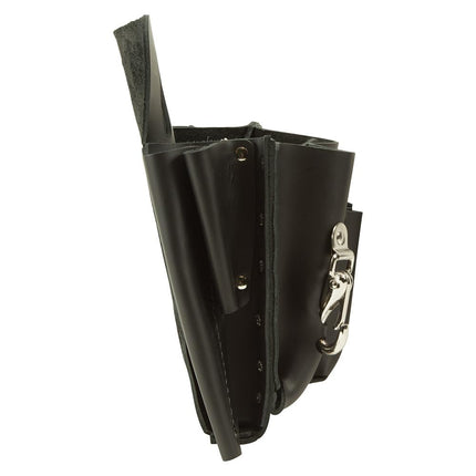 Klein Tools 5165 Pocket Tool Pouch with Knife Snap, 10 Pockets, Stitched and Riveted Leather, Fits Belts up to 2-Inch Wide