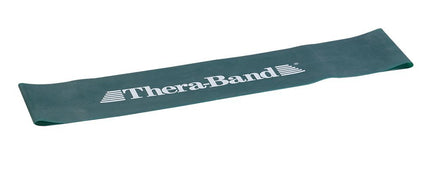 Banda de Resistencia THERABAND Loop, Banda Profesional de Látex para Pilates, Crossfit, Yoga, Estiramientos, Fisioterapia, Entrenamiento de Fuerza sin Pesas, 45.5cm, Verde, Fuerte, Nivel Intermedio 1, Paquete de 10