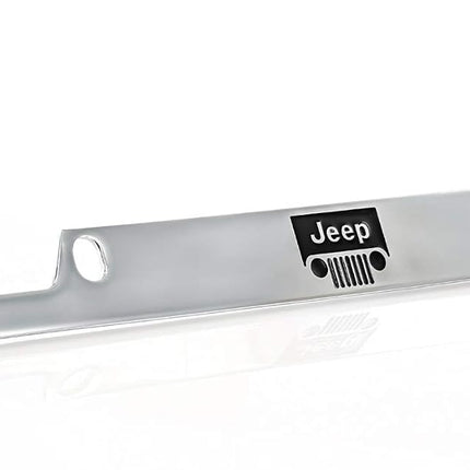 Jeep Logo Cromado Metal Top Grabado Matrícula Marco Titular