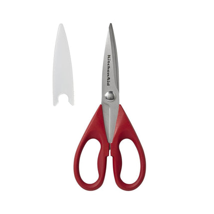 KitchenAid All Purpose Kitchen Shears with Protective Sheath for Everyday use, Dishwasher Safe Stainless Steel Scissors with Comfort Grip, 8.72-Inch, Red