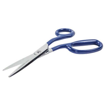 Klein Tools G718LRCB Scissors, Made in USA, Heavy Duty Carpet Shear with Large Ring, Curved Handles and Blunt Tips for Trimming Carpet Pile, 9-Inch
