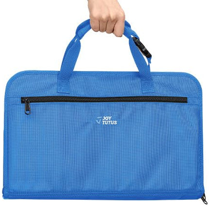 JOYTUTUS 3 in 1 Steering Wheel Eating Tray (Blue), Car Back Seat Laptop Desk, Multifunctional Office Bag Car Work Table for Writing, Car Organizer for Kids, Commuters, Family