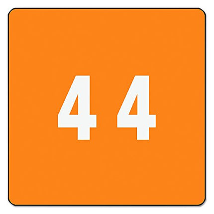Etiquetas numéricas codificadas por color Smead DCC Naranja - Número 4 - etiquetas autoadhesivas