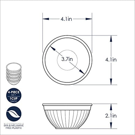 Nordic Ware Mini Prep and Serve Mixing Bowls Set, 4-Piece, Earth-Tones