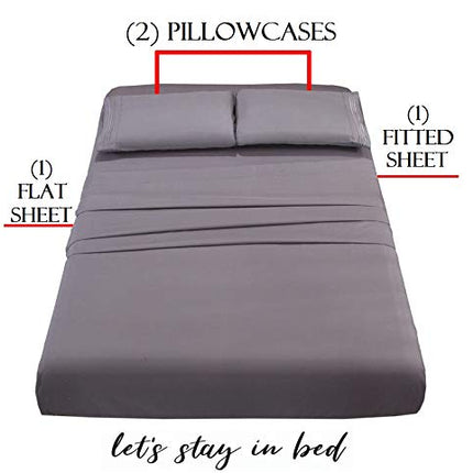 Elegant Comfort 1500 Thread Count Wrinkle & Fade Resistant Egyptian Quality 4-Piece Bed Sheet Set Ultra Soft Luxurious Set Includes Flat Sheet, Fitted Sheet and 2 Pillowcases, Queen, Espresso Brown